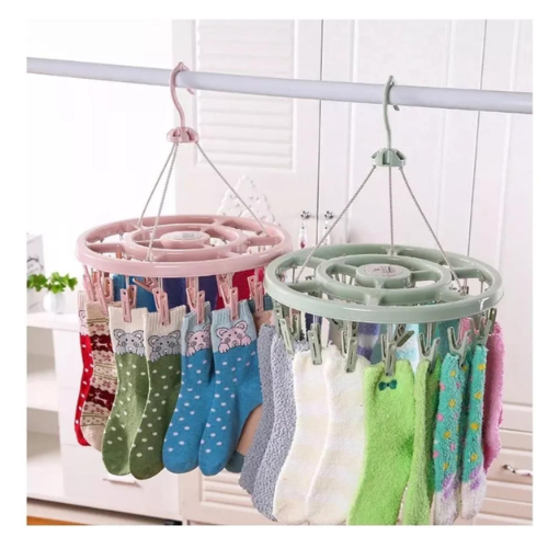 👚✨ Tendedero Redondo con Ganchos – 12 Pinzas