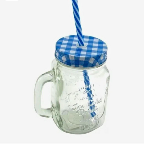 Vasos Mason Jar con Tapa y Pitillo – Colores Surtidos
