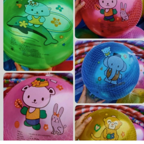 Pelotas Plásticas Infantiles con Dibujos – Colores Surtidos 🎨🐰🦊🐘