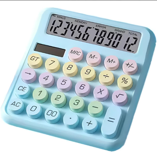 Calculadora Grande Multicolor con Pantalla de 12 Dígitos