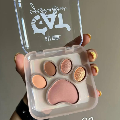 Paleta de Sombras Huellita – 5 Tonos Nude y Brillantes