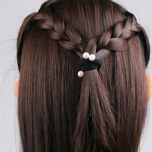 🌸 Colitas Elásticas Decoradas con Perlas