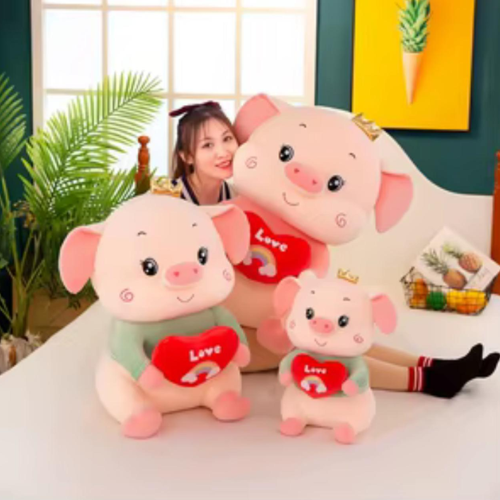 Peluche Cerdito con Corazón Love – 40 cm