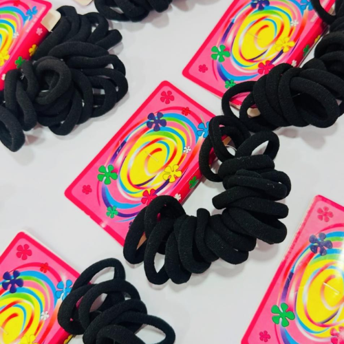 Ligas Resistentes para el Cabello – Negro & Blanco (x20)