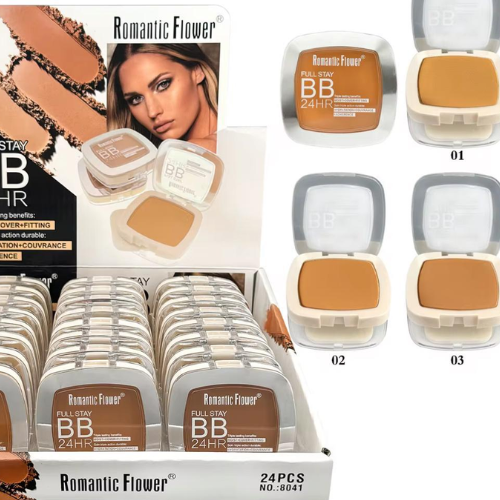 Polvo Compacto BB 24HR Romantic Flower – Cobertura Duradera (Unidad)
