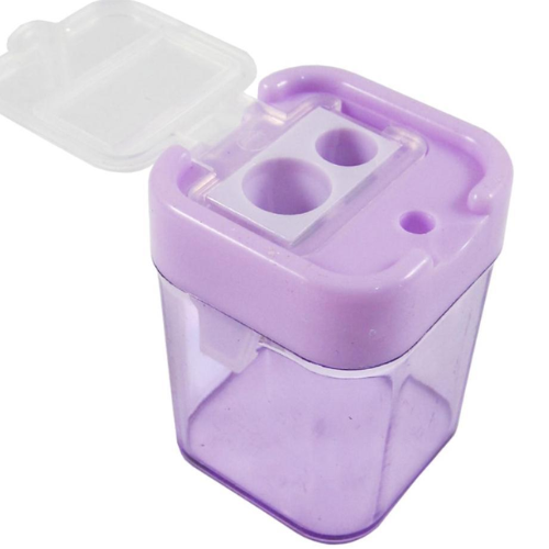 💜 Sacapuntas Escolar con Tanque – Doble Uso