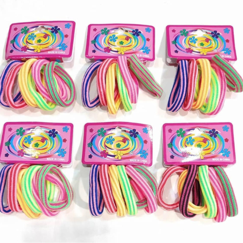 🎀 Ligas Elásticas Rayadas – Pack Surtido X 12