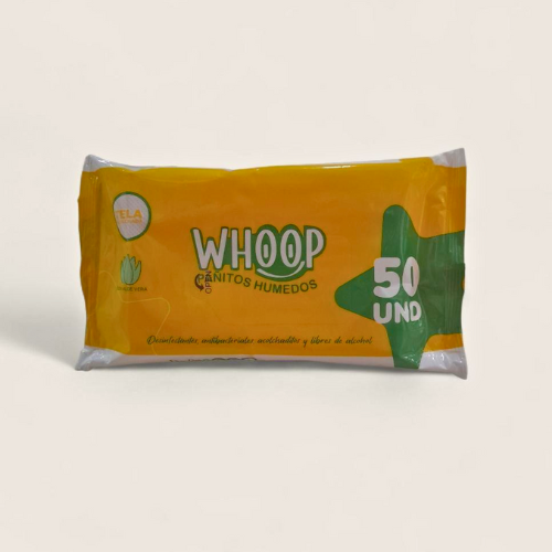 Paños Húmedos Whoop con Aloe Vera – 50 Unidades