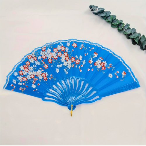 💙 Abanico Decorativo Floral – Estilo y Frescura