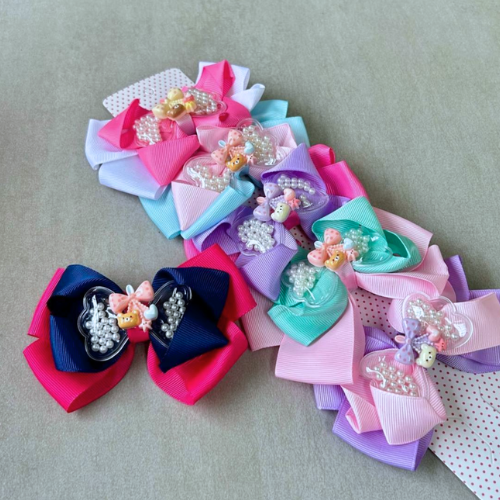 🎀 Moños Infantiles con Perlitas – Colores Surtidos