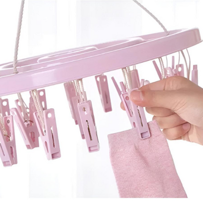 👚✨ Tendedero Redondo con Ganchos – 12 Pinzas