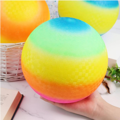 Pelota Plástica Multicolor – Diseño Arcoíris 🌈