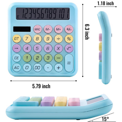 Calculadora Grande Multicolor con Pantalla de 12 Dígitos