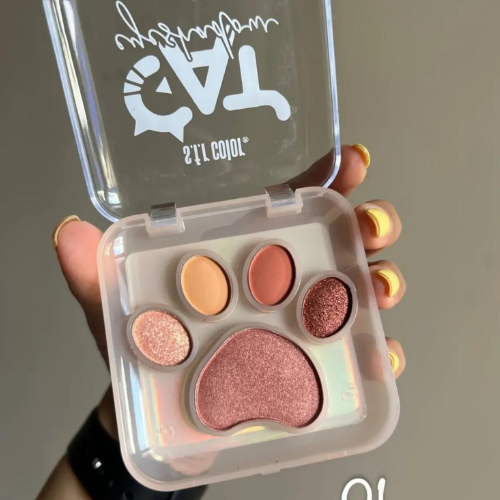 Paleta de Sombras Huellita – 5 Tonos Nude y Brillantes