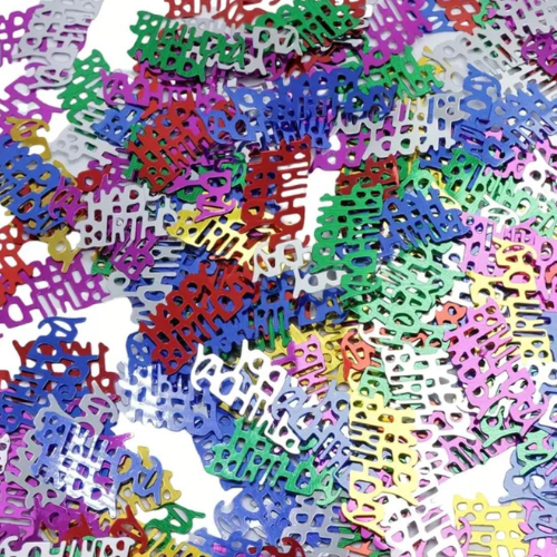 🎉 Confeti Metálico “Happy Birthday” – Colores Surtidos