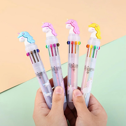 Esfero multicolor unicornio – 10 tintas en 1
