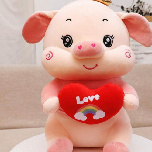 Peluche Cerdito con Corazón Love – 40 cm