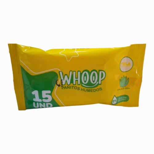 Paños Húmedos Whoop con Aloe Vera – 15 Unidades