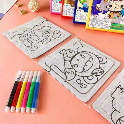 Rompecabezas para Colorear con Marcadores -Multi Caritas