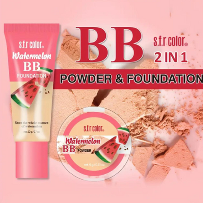 Set BB Cream + Polvo Compacto – S.F.R Color (Aguacate / Sandía)