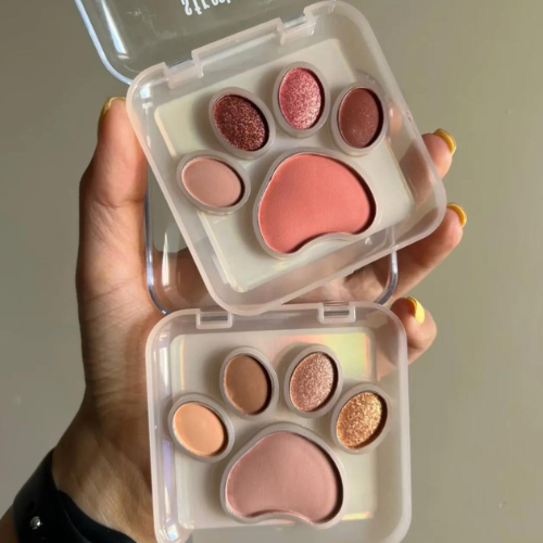 Paleta de Sombras Huellita – 5 Tonos Nude y Brillantes