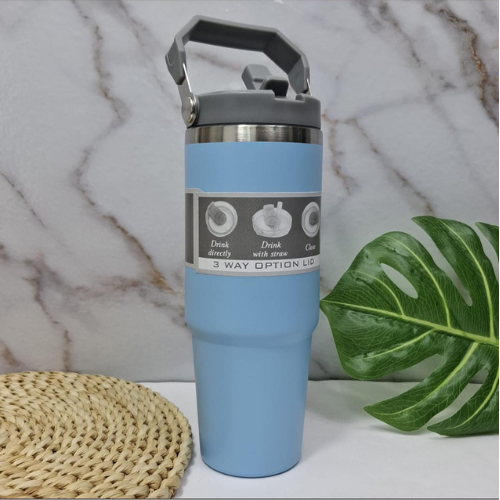 Vaso Térmico de Acero Inoxidable con Tapa y Pitillo – 900 ml