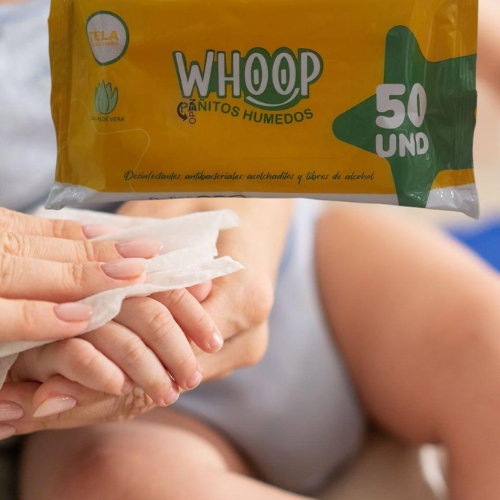 Paños Húmedos Whoop con Aloe Vera – 50 Unidades